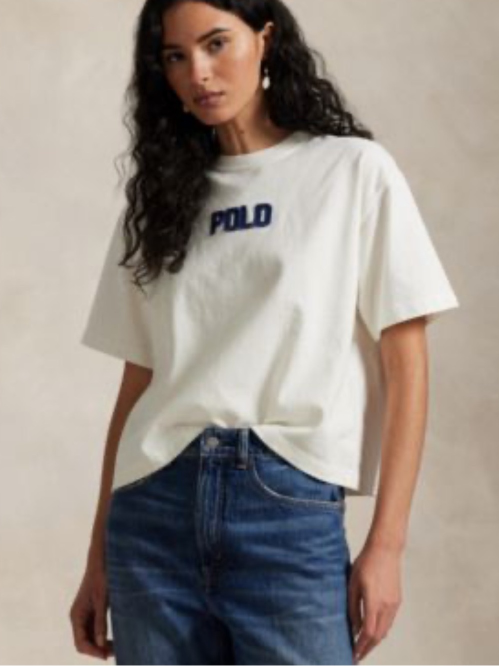Ralph Lauren White Short Sleeve Tee with POLO Logo